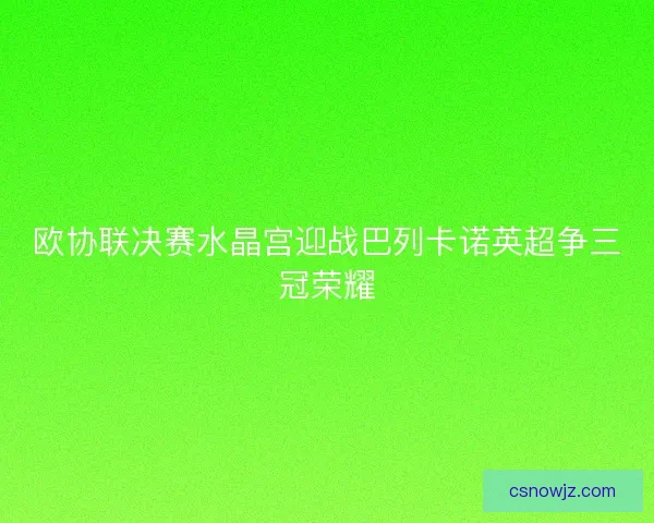 欧协联决赛水晶宫迎战巴列卡诺英超争三冠荣耀