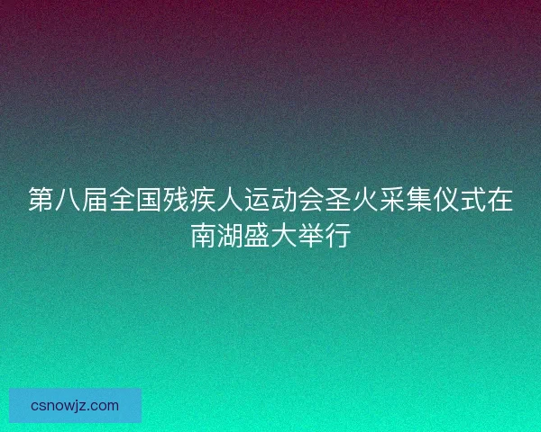 第八届全国残疾人运动会圣火采集仪式在南湖盛大举行